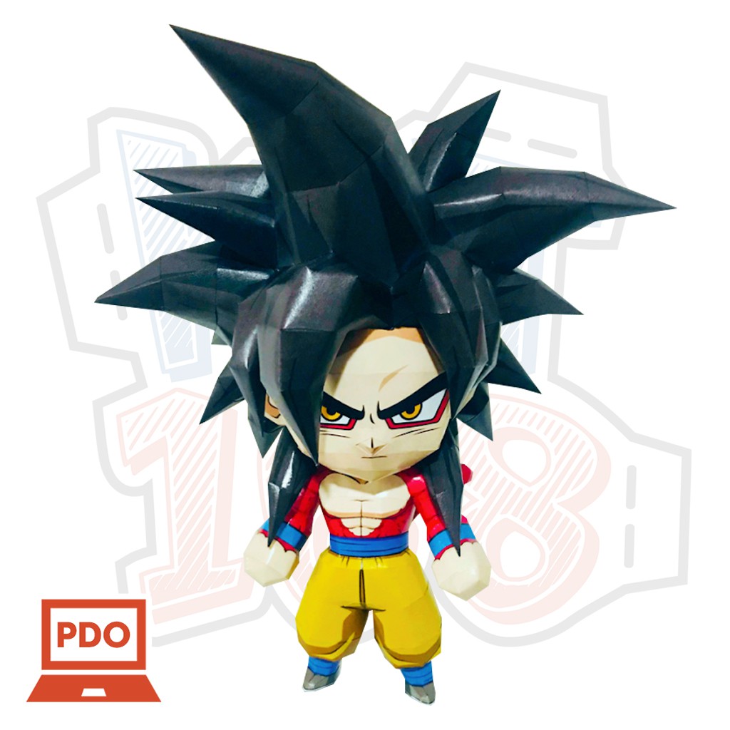 Mô hình giấy Anime Dragon Ball Chibi Goku SSJ 4