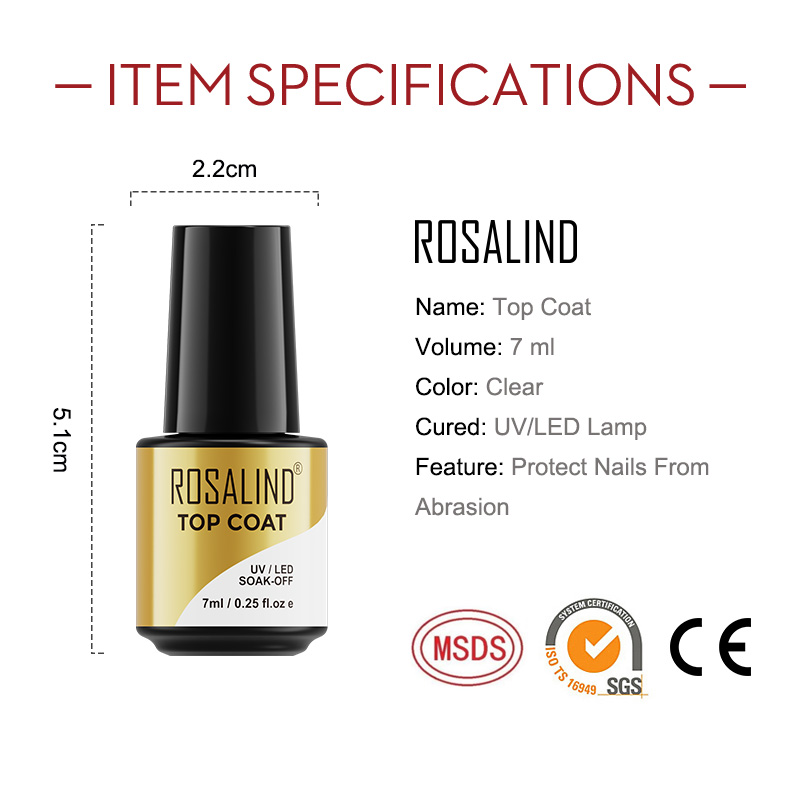 Sơn Nền/ Sơn Phủ Bóng Rosalind 7ml Dùng Để Làm Đẹp Móng Tay