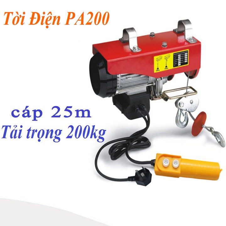 máy tời điện PA200 tải 200kg cáp 25 mét