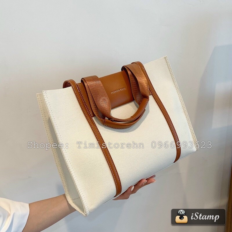 [Ảnh thật] Túi xách công sở nữ to, Túi Fashion totebag vừa Laptop, A4, iPad, tài liệu da đi học, đi làm TIMISTOREHN T099