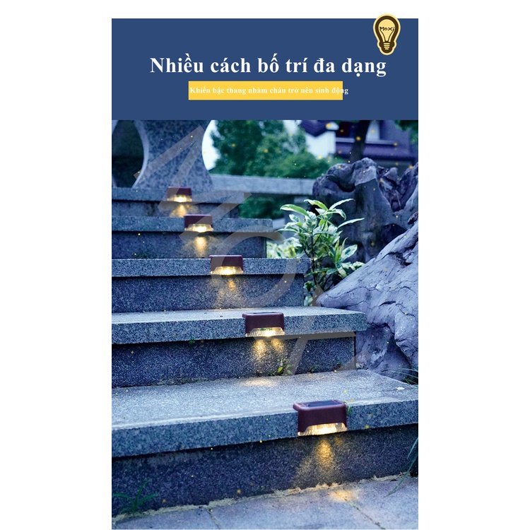 Đèn LED SOLAR chiếu sáng gắn bậc cầu thang sử dụng năng lượng mặt trời dùng trang trí Decor tiện dụng MOXI.