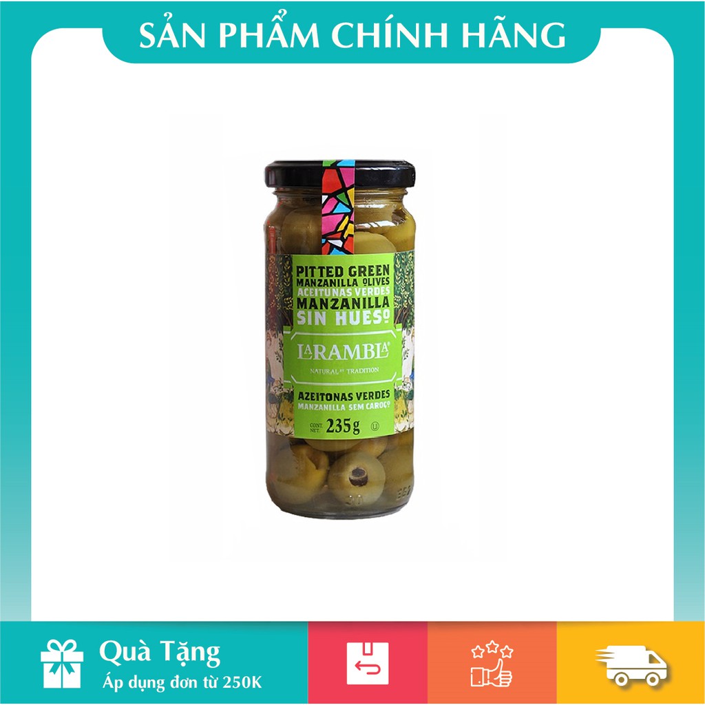 [HÀNG CHÍNH HÃNG] Quả Olive Xanh Tách Hạt La Rambla 235gr