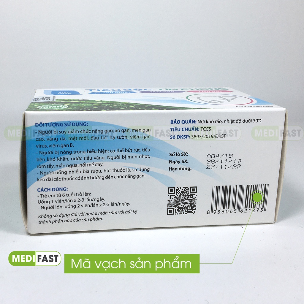 Viên uống Tín Phong giúp thanh nhiệt - Mát gan, thanh nhiệt Hộp 50 viên