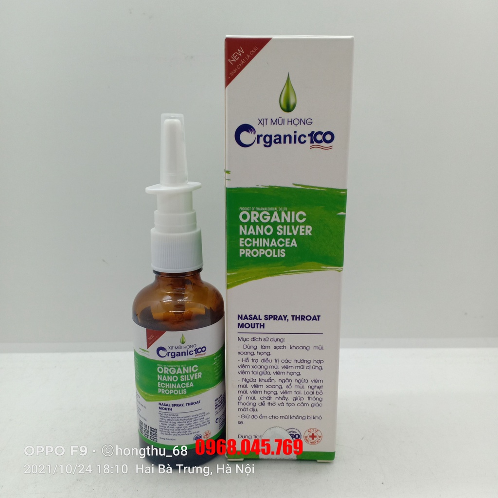 XỊT MŨI HỌNG ORGANIC 100 chai 50ml