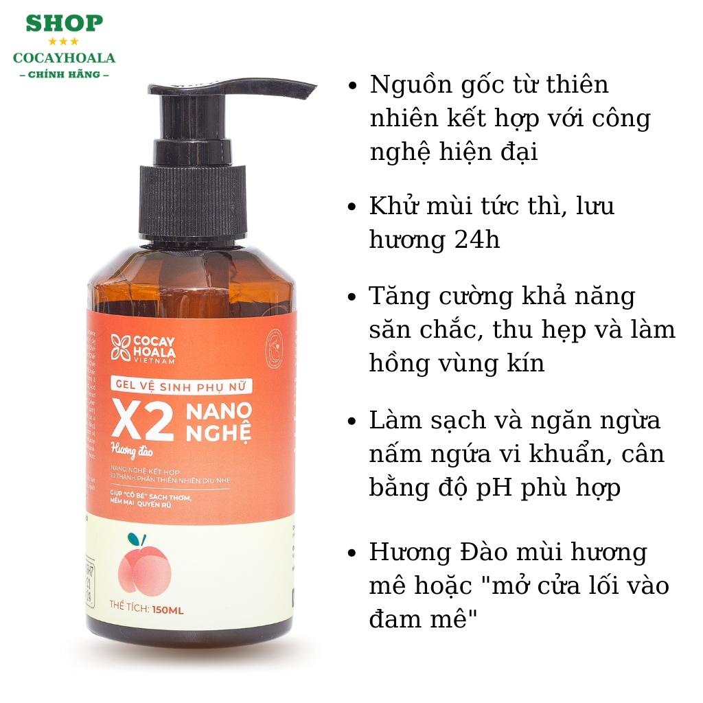 Dung Dịch Vệ Sinh Phụ Nữ Thảo Dược Hồng Mịn Se Khít Gel X2 Nano Nghệ Cocayhoala 150ml