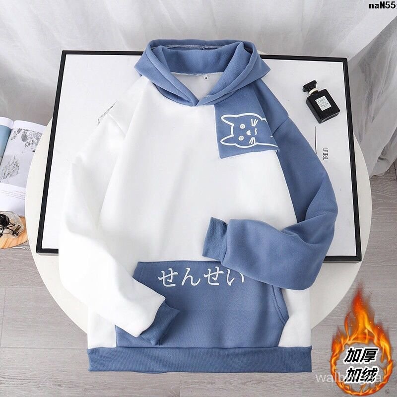 Áo Khoác Hoodie Vải Lông Cừu In Hình Cá Mập Phong Cách Nhật Bản Thời Trang Thu Đông Cho Nam