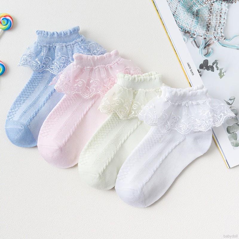 Vớ cotton phối ren đáng yêu cho bé gái
