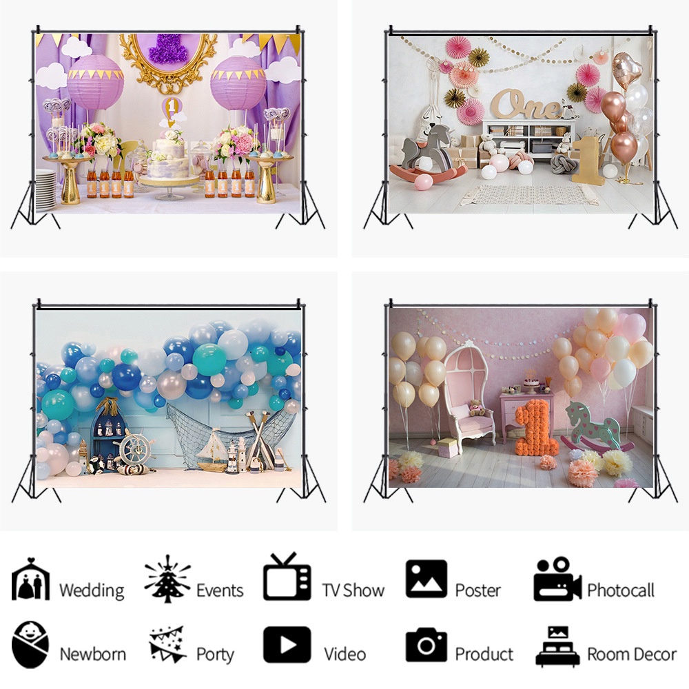 First Birthday Cake Photography Backdrops Flower Birthday Party Decoration Photocall Photo Studio