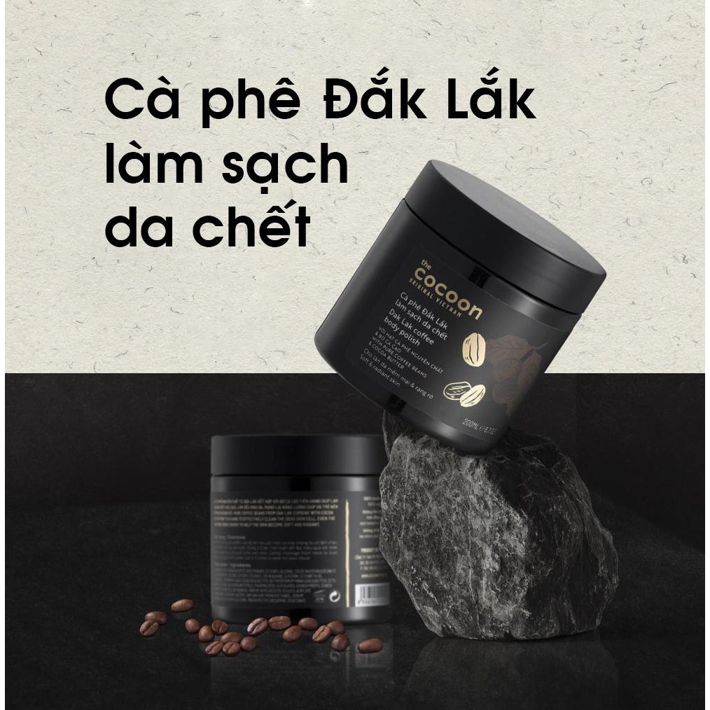 Cà phê Đăk Lăk làm sạch da chết cơ thể (Dak Lak coffee body polish) 200ml tặng son dưỡng môi