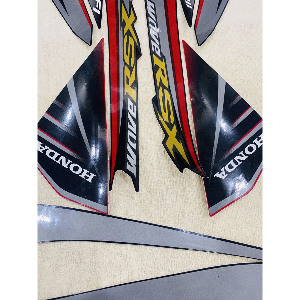 Bộ tem 3 lớp decal dán xe máy honda rsx 110 fi đời 2014 màu đỏ đen siêu đẹp