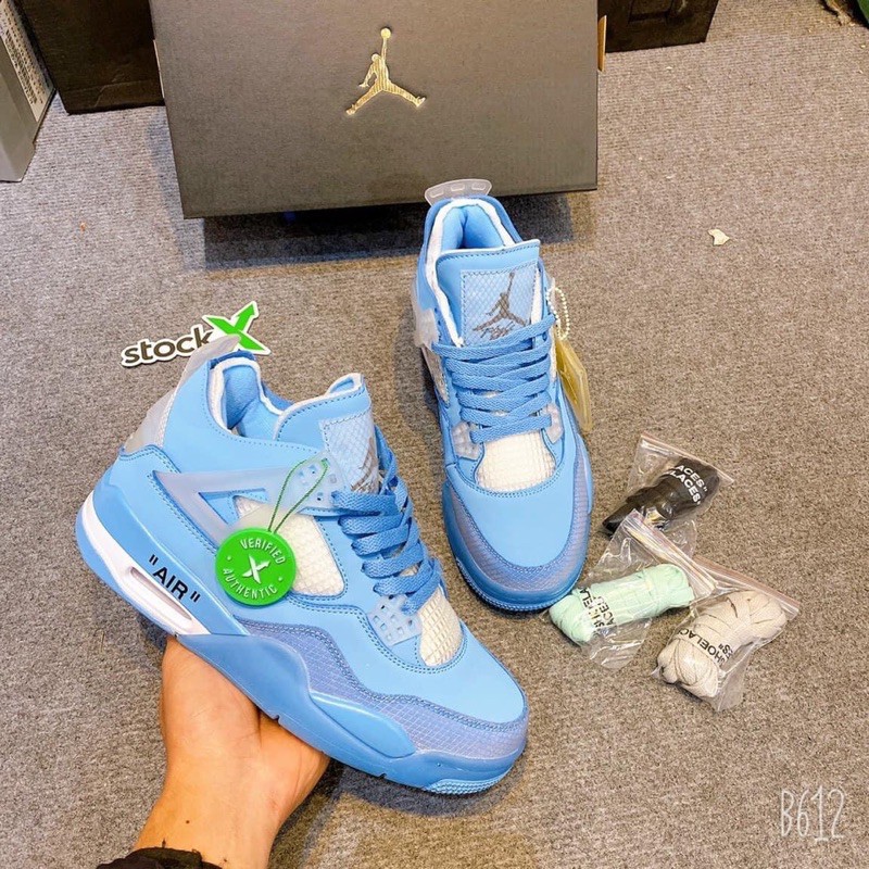 Giầy JD4 retro x offwhite blue 1:1 SC [Freeship + Box]