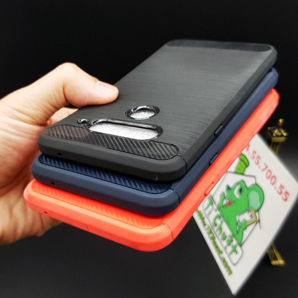 [Ảnh Thật] Ốp Lưng LG V40 Dẻo Carbon Phay Xước Chống Sốc
