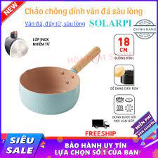 Chảo đá chống dính sâu lòng vân đá 18cm dùng cho mọi loại bếp dẫn nhiệt nhanh