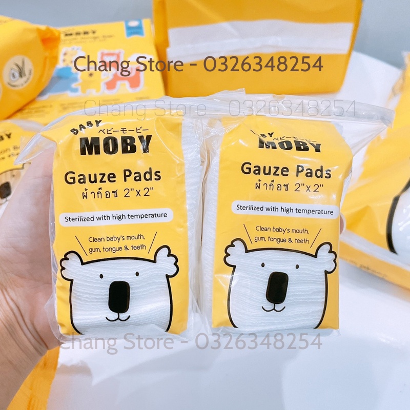 Gói 50 miếng Gạc Rơ Lưỡi Moby Baby Vệ Sinh Răng Miệng Cho Bé