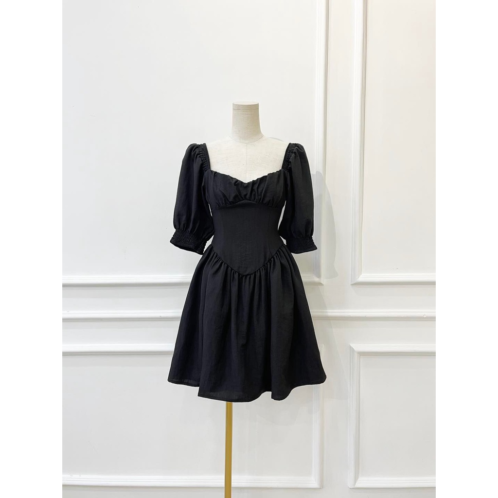 [HÀNG THIẾT KẾ CAO CẤP] Đầm Xòe Tay Phồng Chít Eo Tôn Dáng Vintage Form Ngắn Đi Biển Nhiều Màu