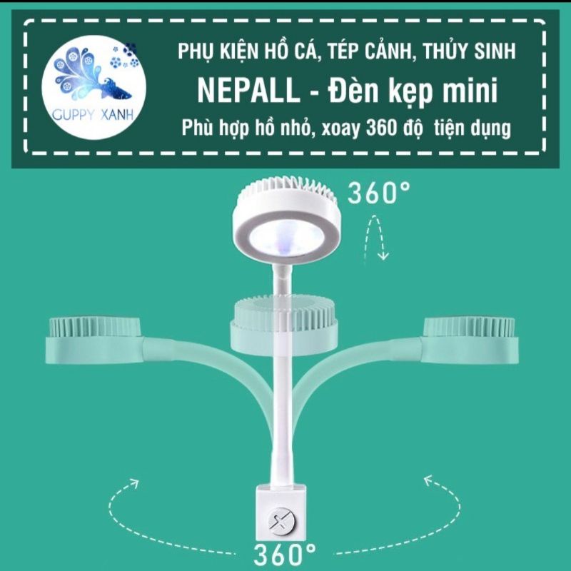 Đèn led kẹp siêu sáng có thể xoay 360, có cổng usb cho hồ thủy sinh, bể cá