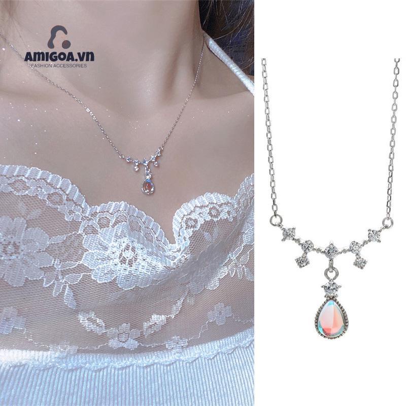 ✨✨Vòng cổ Đính Đá Mặt Trăng Hình Giọt Nước Thời Trang Sang Trọng Cho Nữ