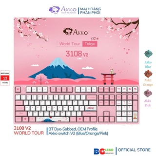Bàn phím cơ AKKO 3108 v2 World Tour Tokyo (Akko sw v2) - Sản phẩm chính hàng| Mai Hoàng nhập khẩu, phần phối và bảo hành