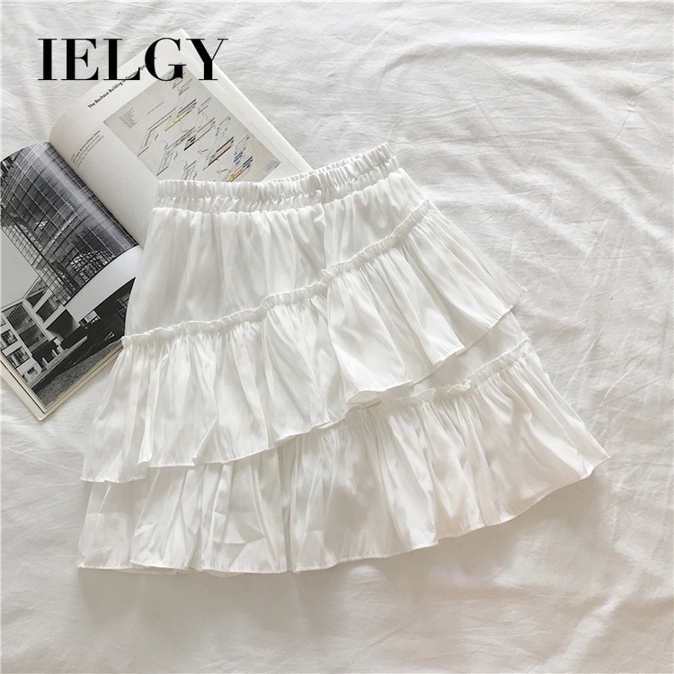 Chân váy IELGY lưng thun nhún bèo xếp ly nhiều tầng dễ thương thời trang cho nữ