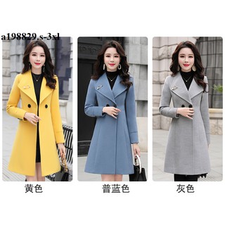 ÁO KHOÁC DẠ LỲ NỮ TRUNG NIÊN DÁNG DÀI CỔ VEST