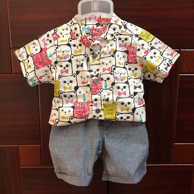 Set sơmi quần short bé trai