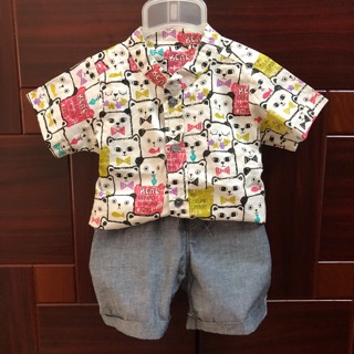 Set sơmi quần short bé trai