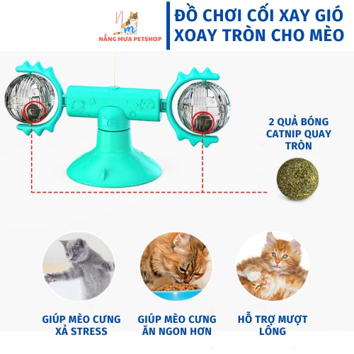 Đồ chơi cho mèo, đồ chơi cối xay gió xoay tròn, đồ chơi mèo
