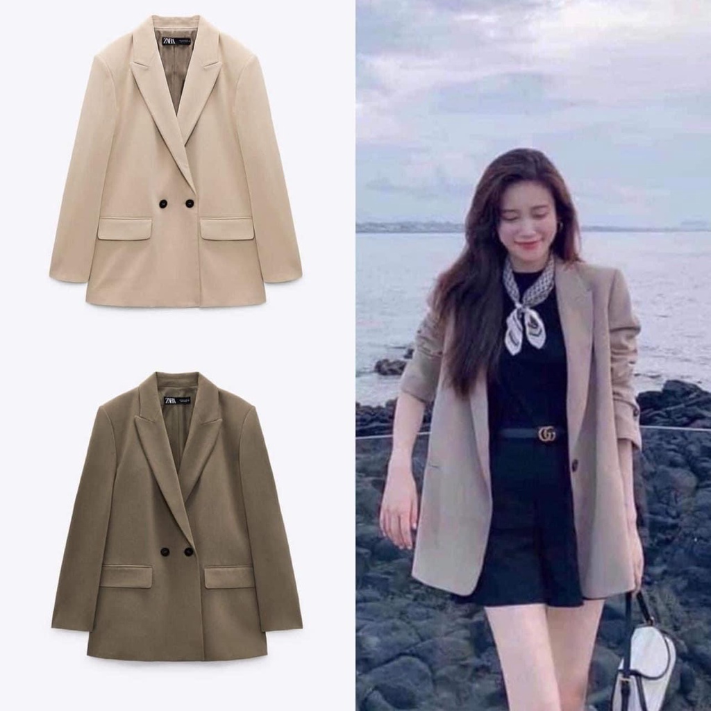 Áo khoác Blazer nữ 2 lớp xuất dư thời trang thu đông cao cấp My.Clothing Ak06