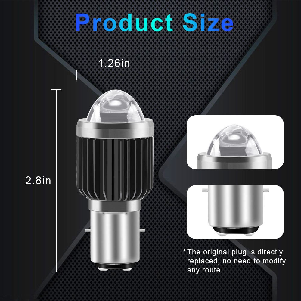 Đèn Pha Siêu Sáng H6 BA20D H4 LED Ánh Sáng Vàng/Trắng 12V Dành Cho Xe Máy