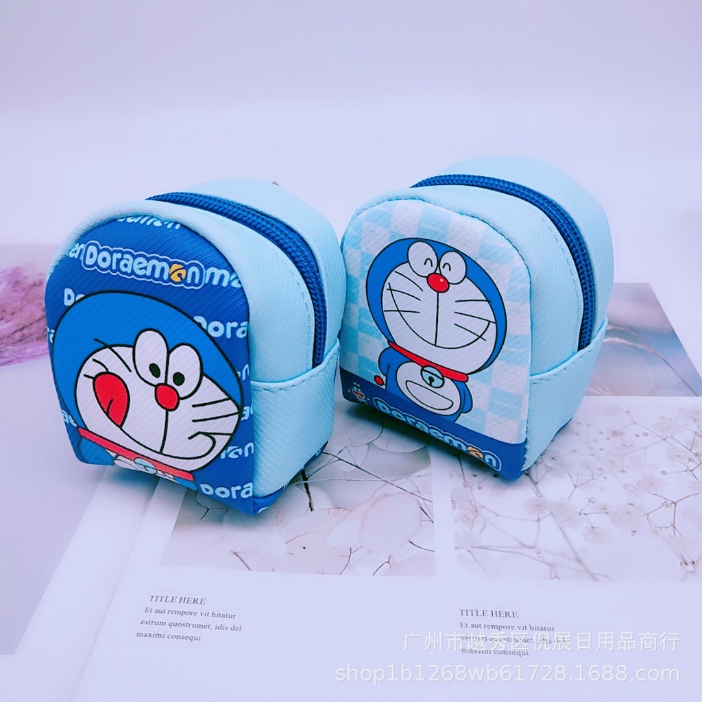 Móc khóa/Ví cầm tay mini đựng xu cho trẻ em hình hoạt hình Doraemon