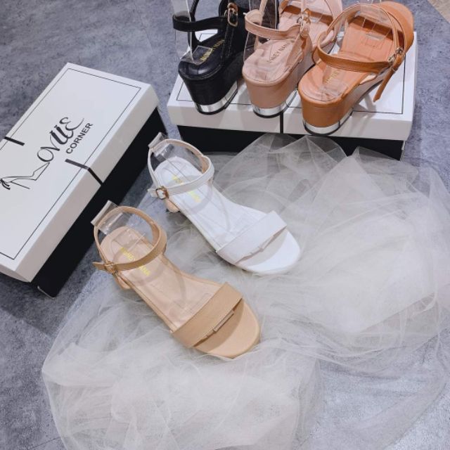 LOVIIECORNER-GIÀY SANDAL XUỒNG TRƠN QUAI NGANG DA XƯỚC 5 PHÂN- GIÀY SANDAL ĐẾ XUỒNG 5 PHÂN ĐEN-KEM-HỒNG-BÒ-TRẮNG tôt