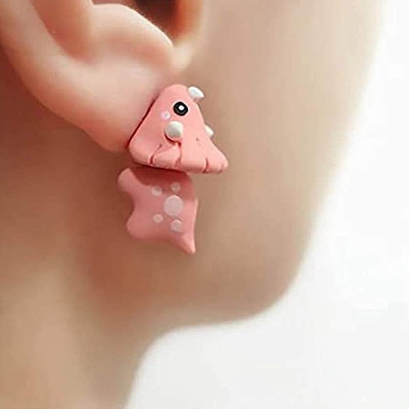 Set 2 Khuyên Tai Hình Khủng Long Dễ Thương Độc Đáo
