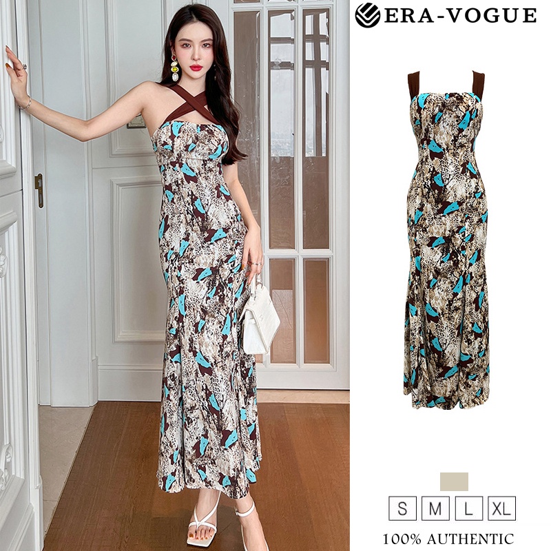 EraVogue🌷 Đầm Voan Dây Dáng Dài In Họa Tiết Hoa Phong Cách Pháp Thời Trang Mùa Hè Hàng Mới Dành Cho Nữ 20056