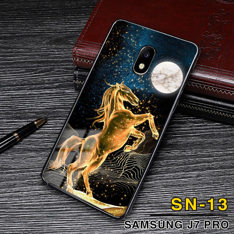 Ốp lưng điện thoại SAMSUNG J7 PRO mặt kính tráng gương họa tiết HỔ-NGỰA 3D giá RẺ-BỀN-ĐẸP