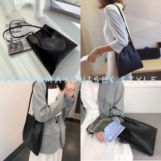 TÚI TOTE DA TRƠN ĐEN CÚC BẤM ULAZZANG - TÚI DA ĐEO VAI mini bag