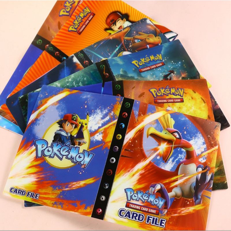Album đựng thẻ bài Pokemon hoạ tiết mới tặng kèm 120 thẻ Tiếng Trung