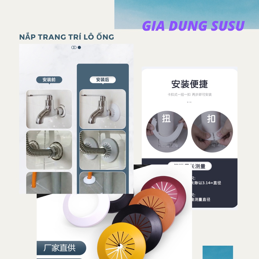 Nắp trang trí ống nước, ống điều hòa, ống gen dây điện Giadung Susu
