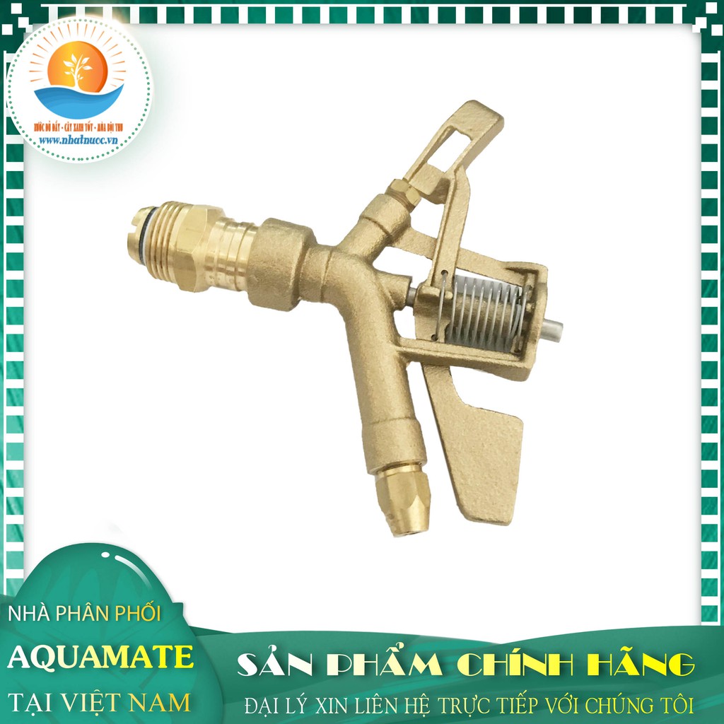 Bép  phun tưới Aquamate SW-P0130, cánh đập 2 tia có ren ngoài 34, bằng đồng thau