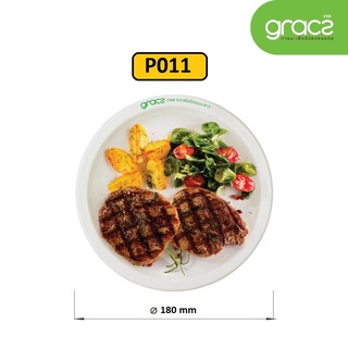 50 Dĩa bã mía Thái Lan 7 inch ~18cm (màu trắng) - thương hiệu Gracz