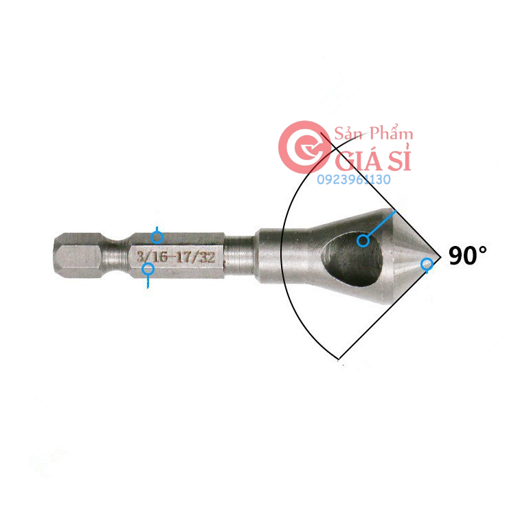 BỘ 3 MŨI DOA LỖ KIM LOẠI HSS 6542 ĐẦU NÓN LỖ PHAY XIÊN ❤️freeship❤️