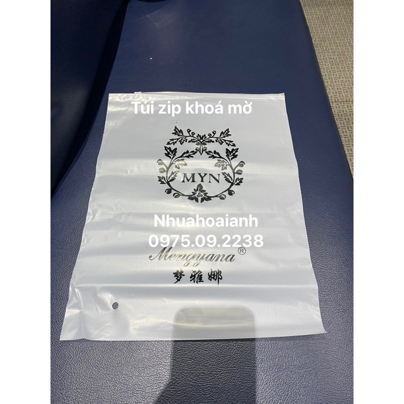 túi zip khoá mờ in chữ, in túi zip kéo khóa số lượng ít