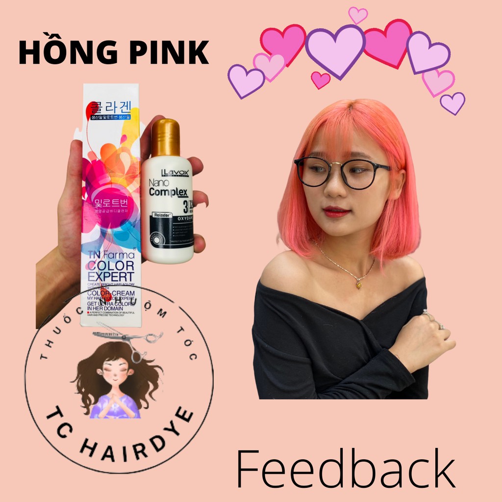 Thuốc nhuộm tóc HỒNG PINK  lên từ nền tẩy