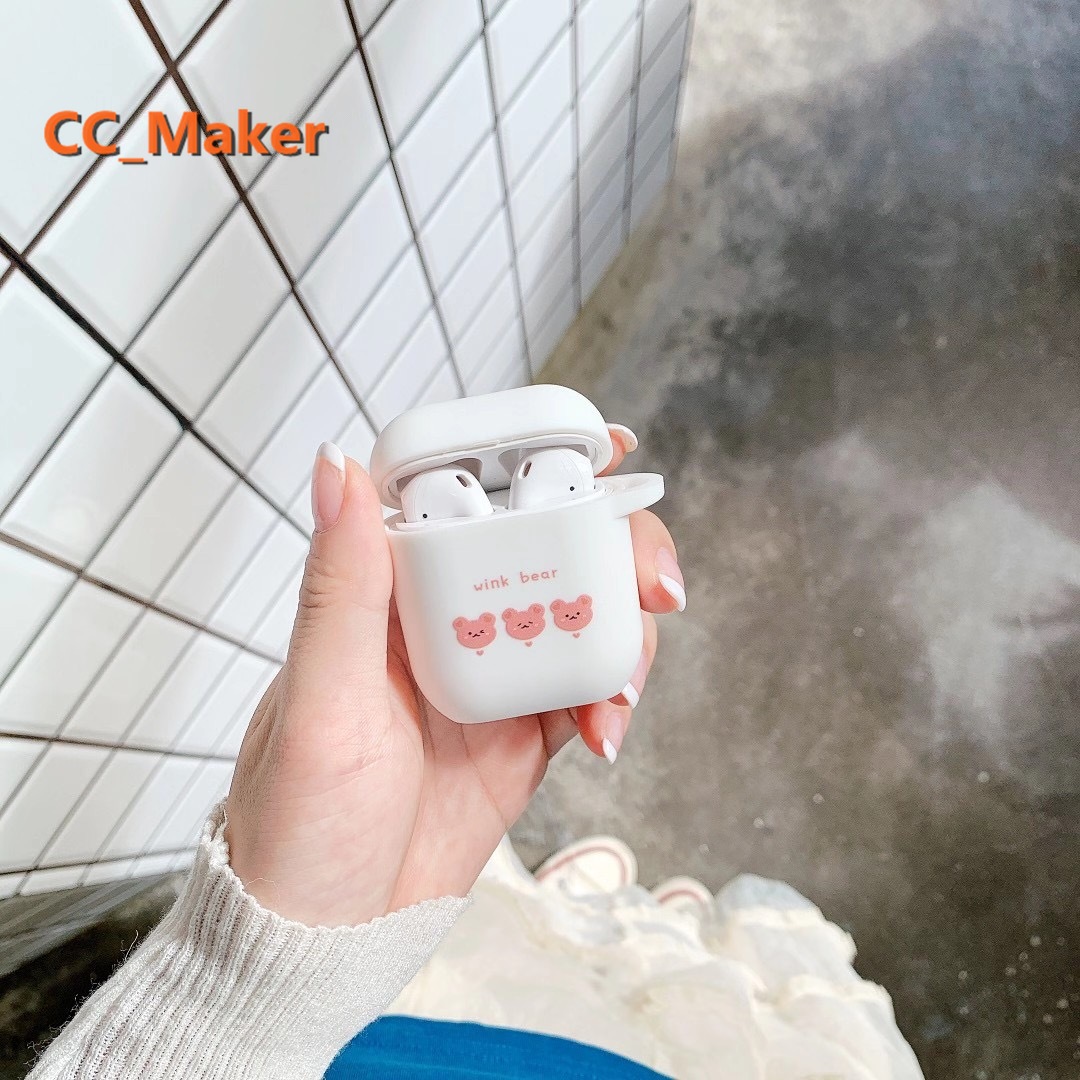 Vỏ bảo vệ hộp sạc tai nghe họa tiết gấu con dễ thương cho Airpods | BigBuy360 - bigbuy360.vn
