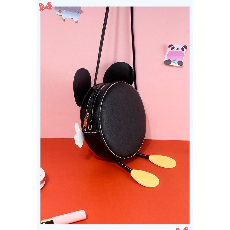 [Có Video Hướng Dẫn] Set Nguyên Liệu DIY Làm Túi Handmade Chuột Mickey Da Pu Dễ Thương