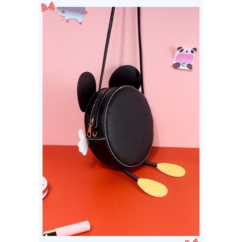 [Có Video Hướng Dẫn] Túi Handmade Tự Đan, Set Nguyên Liệu DIY Làm Túi Handmade Chuột Mickey Da Pu Dễ Thương - EB76