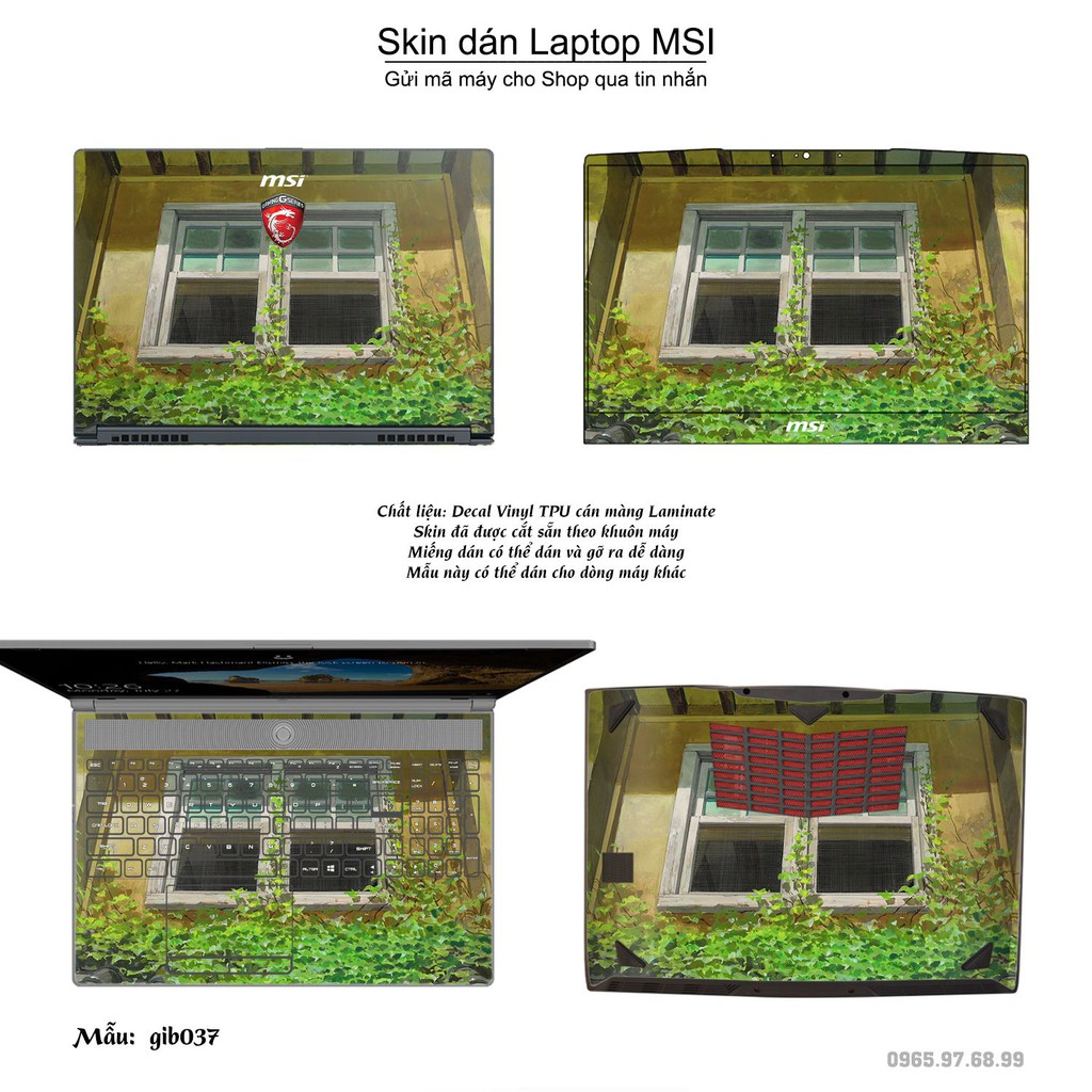 Skin dán Laptop MSI in hình Ghibli Nhật Bản (inbox mã máy cho Shop)