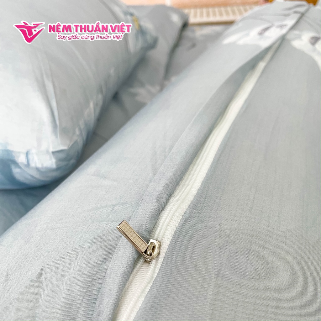 Bộ Ga Giường Tencel Thuần Việt Cao Cấp - Xám TVM01 (4 Món)