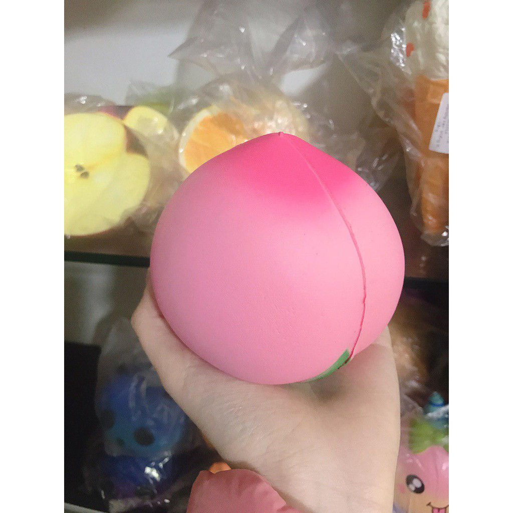 Squishy quả đào siêu chậm tăng 10cm tặng kèm bao bì