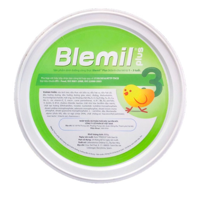 Sữa Blemil số 3 800g