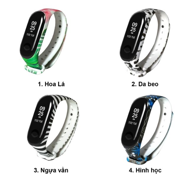 Dây đeo thay thế cho Xiaomi Miband 3 Xiaomi Miband 4 họa tiết hoa văn